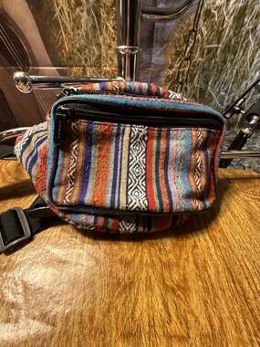 Sojourner Woven Boho Multi-Colored Fanny Pack Adjustable Belt Bag